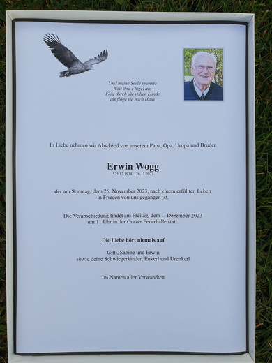 Wir trauern um Erwin Wogg!