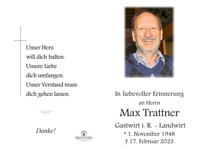 Kamerad Max Trattner ist unerwartet verstorben
